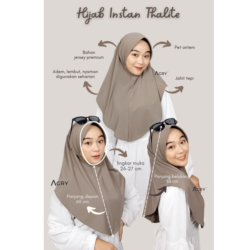 ᴀɢʀʏ Hijab Instan Jersey Premium | Thalite