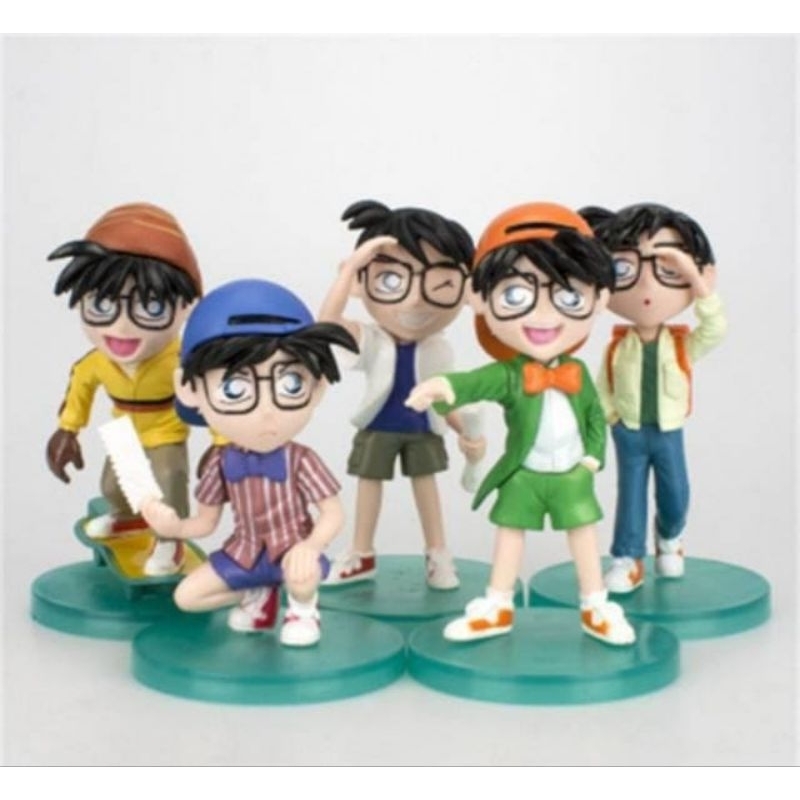 ACTION FIGURE MAINAN MINIATUR DETECTIVE CONAN UK 10CM 1 SET ISI 5 - HIASAN KUE TOPPER KUE - KOLEKSI ANIME - FIGURE