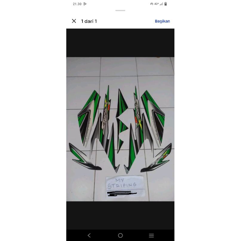 Stiker Sticker Striping Supra X 125D 2006 Hitam Hijau