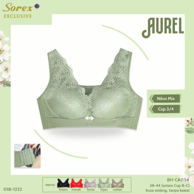 Sorex Exclusive bra CA 054 BH renda premium tanpa kawat,busa Aurel 38-44