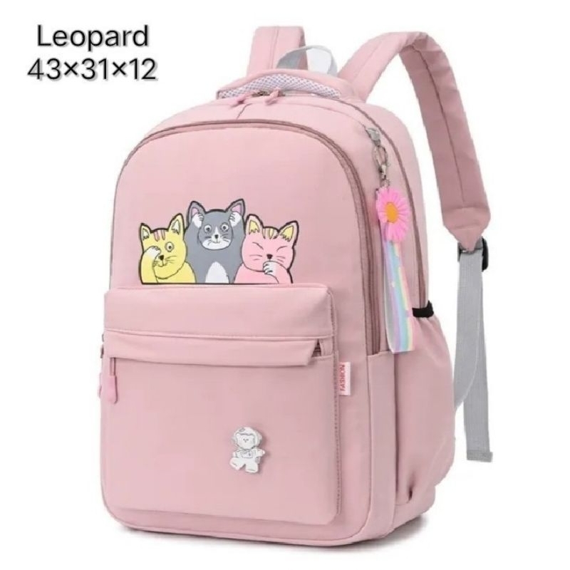 TAS BACKPACK SEKOLAH ANAK MOTIF KUCING 3 BERSAUDARA