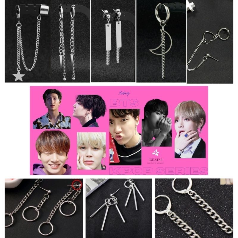 Anting Korea Kpop pria BTS /anting klip/ anting pria