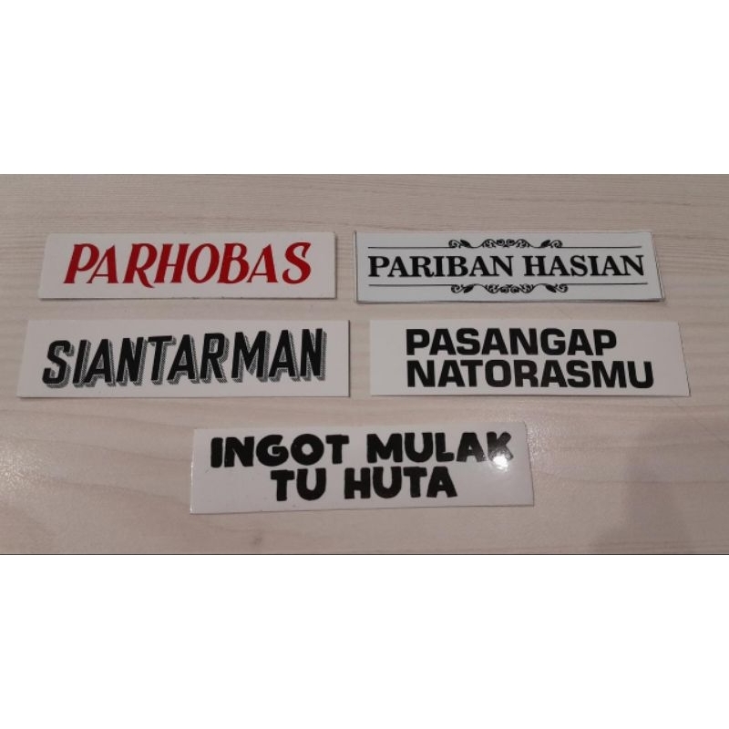 Stiker Kata2 Batak (isi7pcs) sesuai kata2 di foto 4cmx11cm
