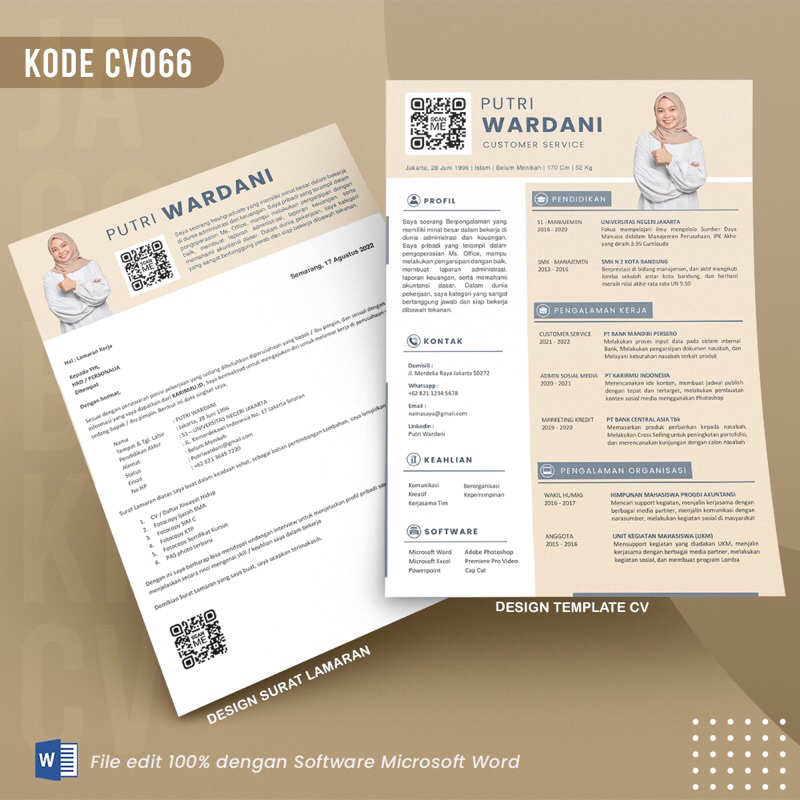 (CV 066) Template CV & Surat Lamaran File Microsoft Word