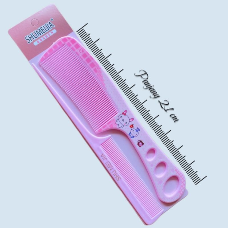 Sisir Fancy Besar 2in1 Sisir Kaku Motif Lucu Set isi 2 pcs Besar dan Kecil Panjang 21 cm