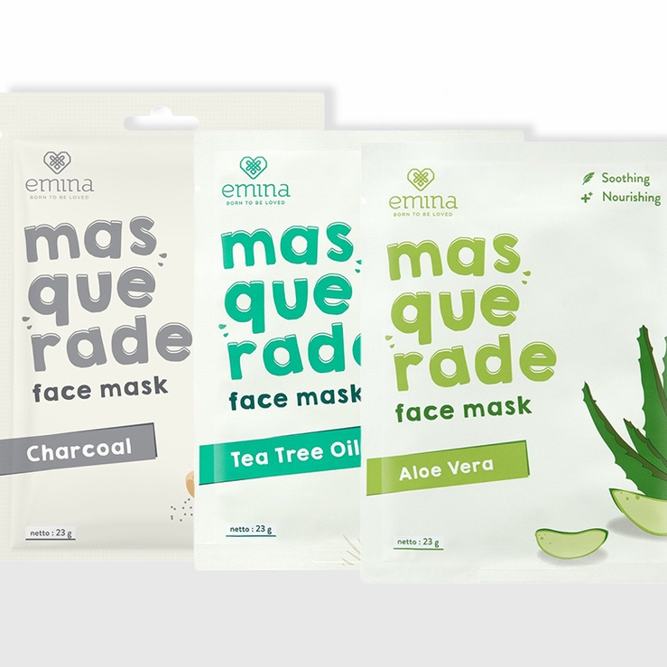 Emina Masquerade Face Mask 23 g - Sheet Mask Ekstrak Bahan Alami