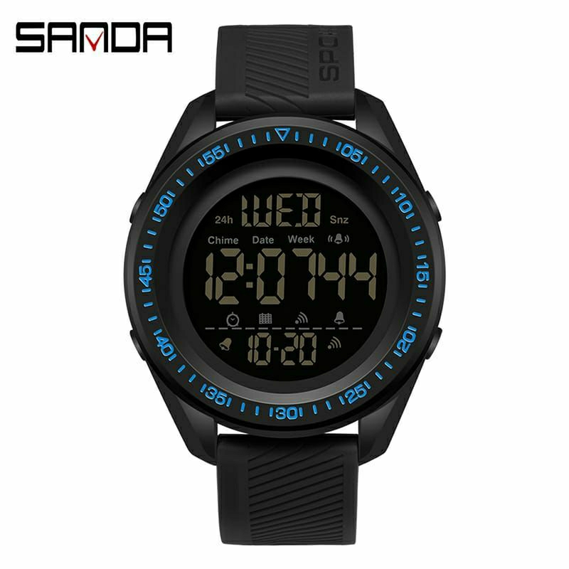 Jam Tangan SANDA 6013 Jam Tangan Pria Digital EL Backlight Sport Watch Anti Air