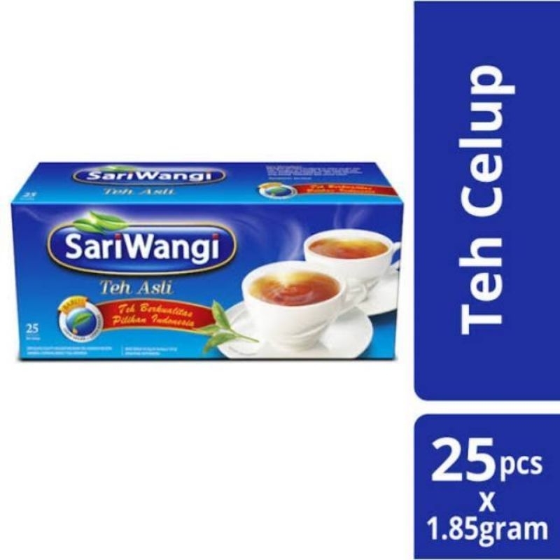 

Sariwangi teh celup asli kemasan ekonomis 1 box isi 25 kantung