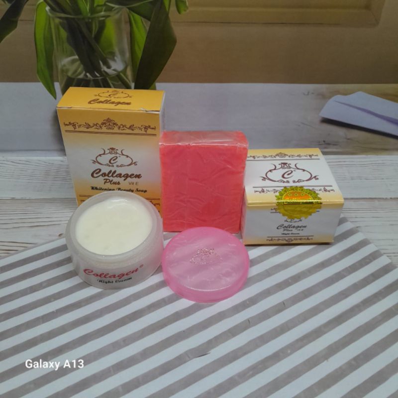 Paket Cream Collagen Malam + Sabun Collagen / Cream Collagen Malam + Sabun Collagen