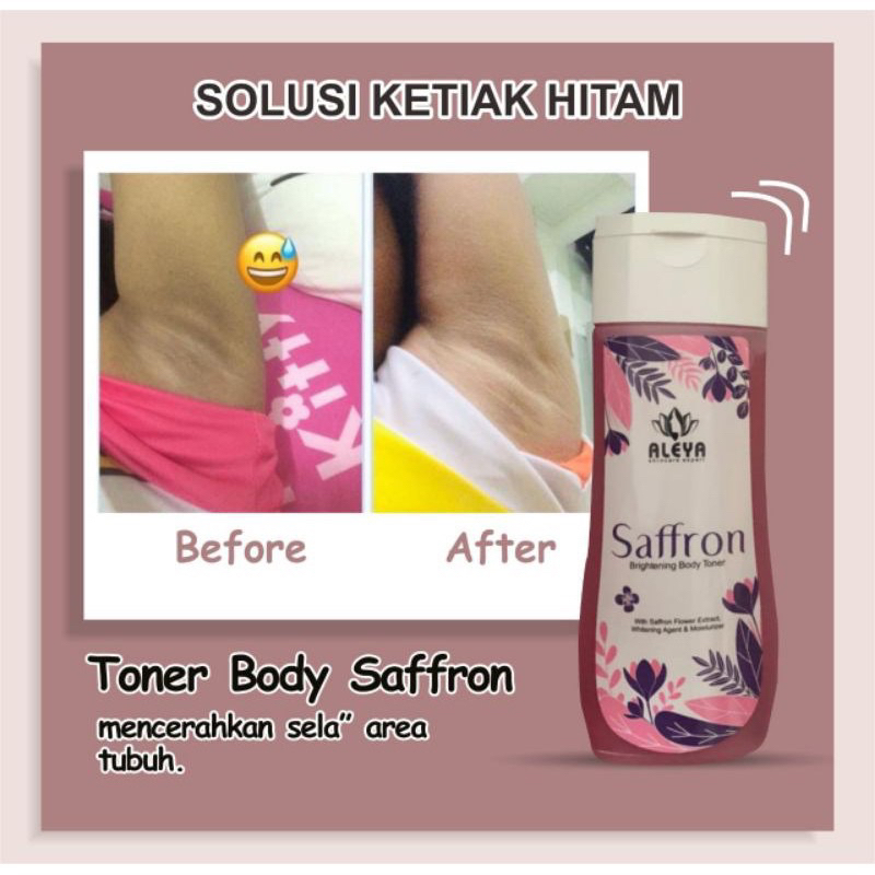 PROMO‼️Aleya toner whitening badan penghilang bekas luka toner pemutih saffron toner glowing ampuh