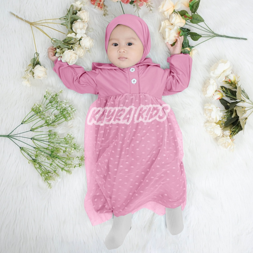 Gamis Bayi Perempuan 0-18 bulan Baju Anak Tutu Tileu Dot