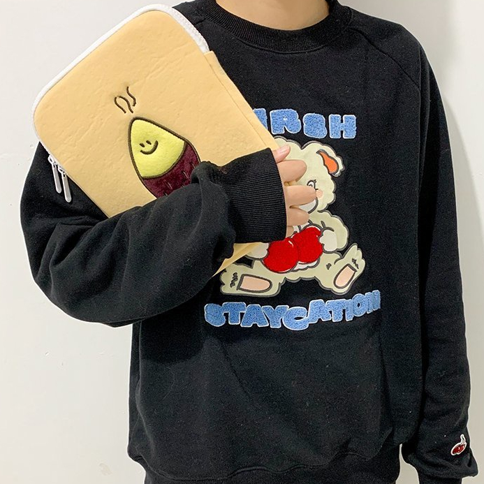 Sleeve Pouch Sarung Tas Bag Case Ipad Tab Tablet Macbook Air Pro Laptop Asus Acer Lenovo HP Huawei 11 12 13 14 15 inch Motif Gambar Seed Warna Khaki Lucu Cute Murah Korean Model