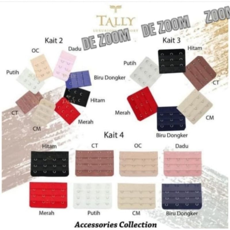 Sambungan Penyambung Kait Bh Pendek Tally Bra Extender Pendek Lebar 5 cm