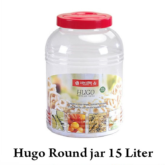Toples kerupuk lion star 15L PP-42 Hugo Round Jar 112 (15 Litre) kedap udara