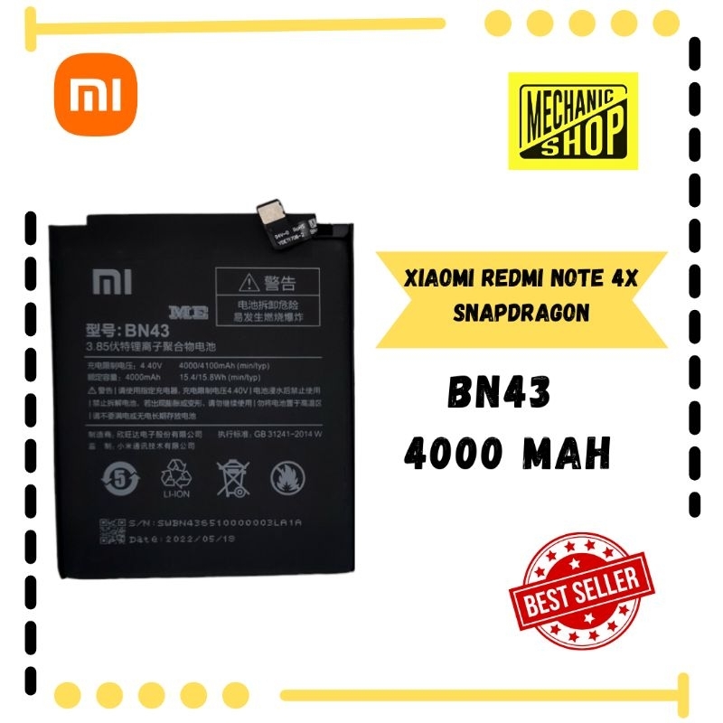 baterai redmi note 4x snapdragon ori