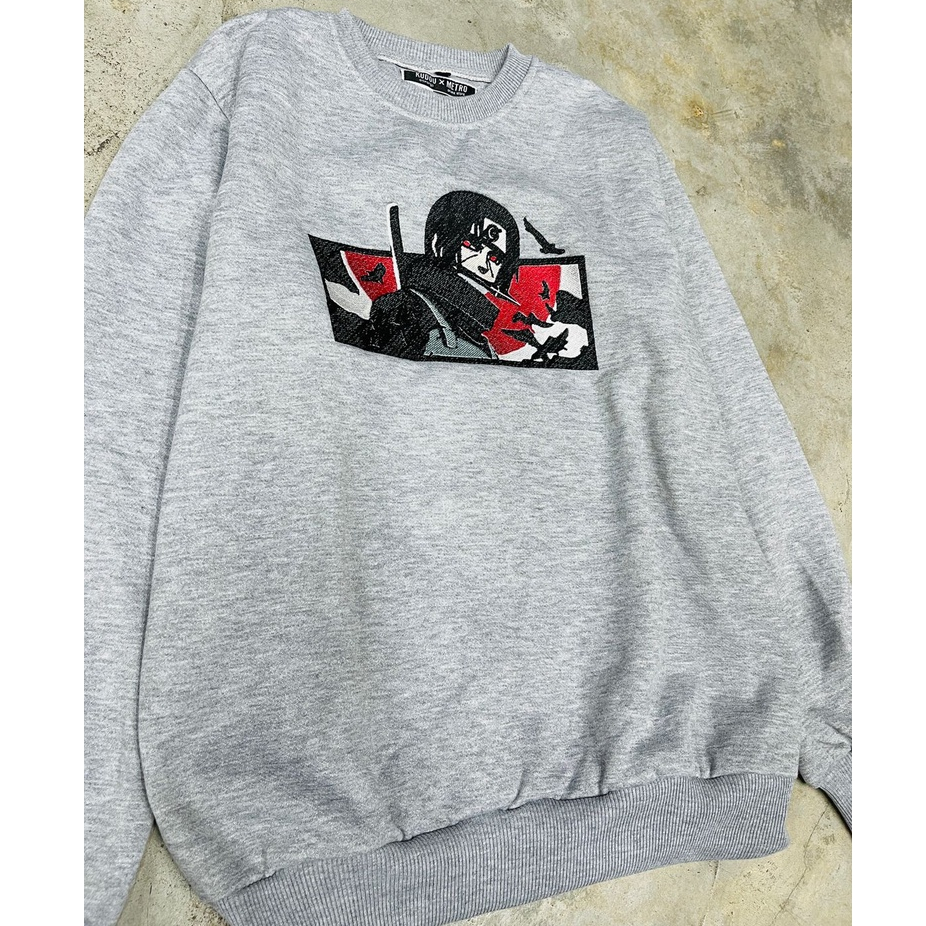 Crewneck Itachi Embroidery Anime Manga Naruto Premium Unisex