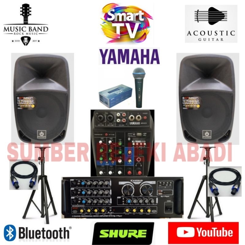 PAKET SOUND SYSTEM ACOUSTIC 15 INCH CRIMSON YAMAHA BLUETOOTH