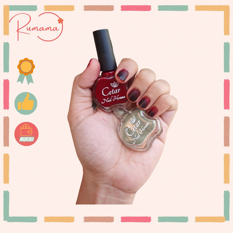 Henna Merah Maroon / Warna Merah Maroon Gelap / Cetar Nail Henna / Kutek Halal / Henna Sah Untuk Sho
