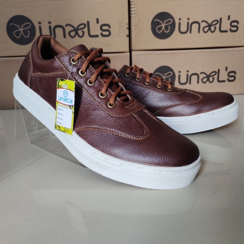 Sepatu Sneakers Pria Casual Bahan Kulit Asli 100% Original Santai Elegan Cs1