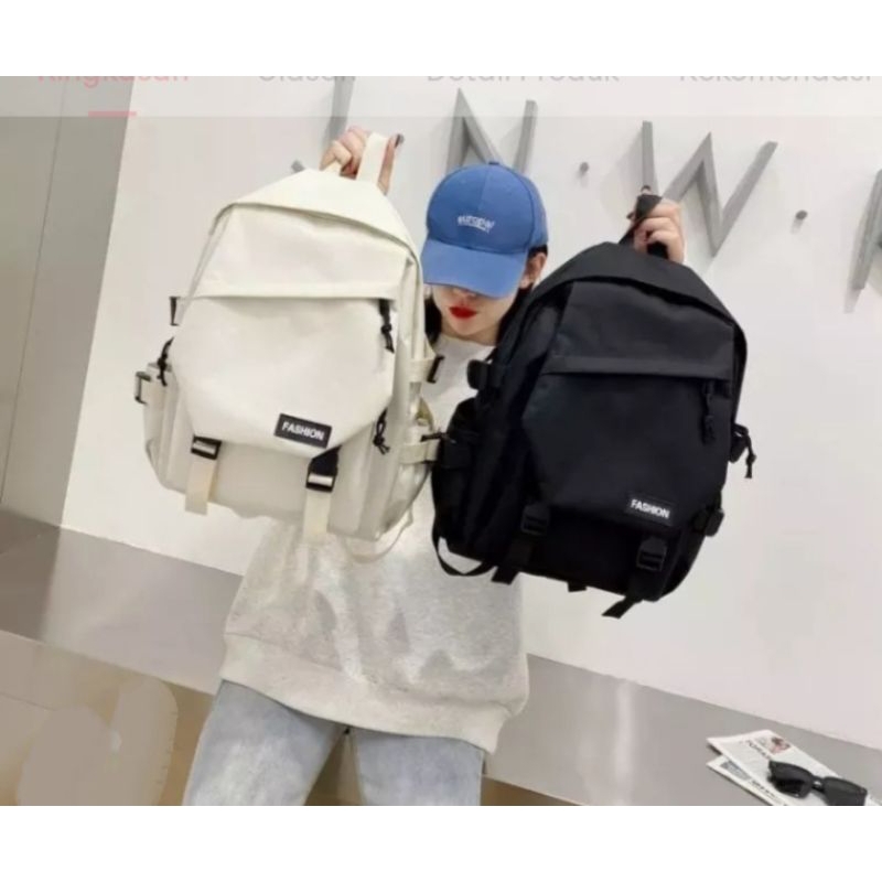 Tas Ransel Pria Wanita Backpack Sekolah SMA Fashion Korea Anti Maling Cewek