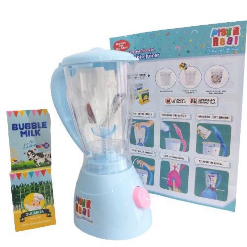 MAINAN PLAY IT REAL ELECTRIC BLENDER BUBBLE  / MASAK-MASAKAN BLENDER 10003-2