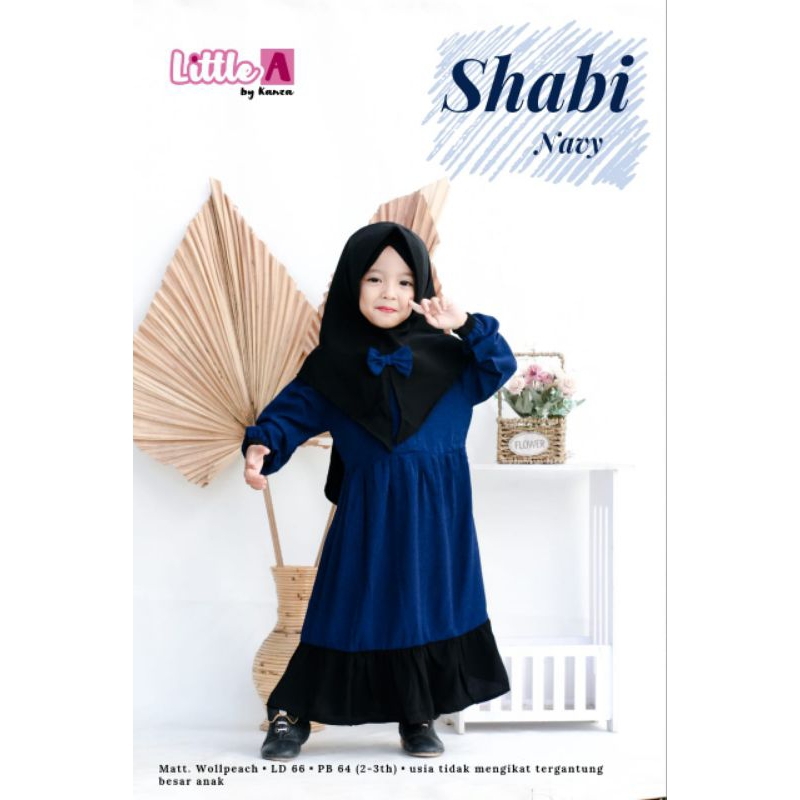 DheestyFashion Gamis Anak Perempuan SHABI Kids Little A by Kanza Bahan Wolfis