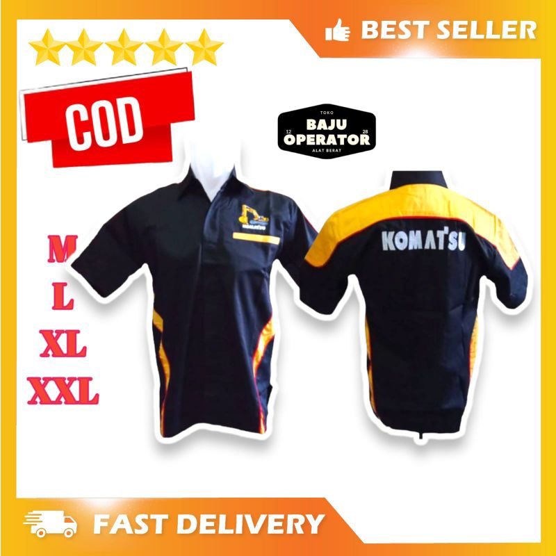 Kemeja Komatsu / Baju komatsu / Kemeja excavator / kemeja kerja excavator / baju komatsu exca/ baju 