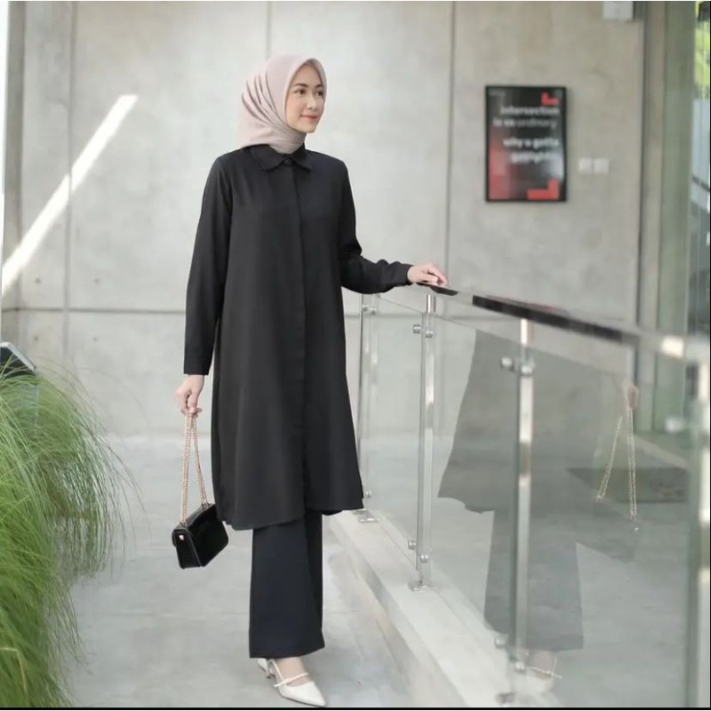 Rayya tunik Rayon Twill Kenari Premium HQ Bahan Rayon twill kenari impor Premium HQ Kancing dalam aktif Ld 100  Pb 115 Max BB 68kg Rekomendasi tinggi badan 150-168cm