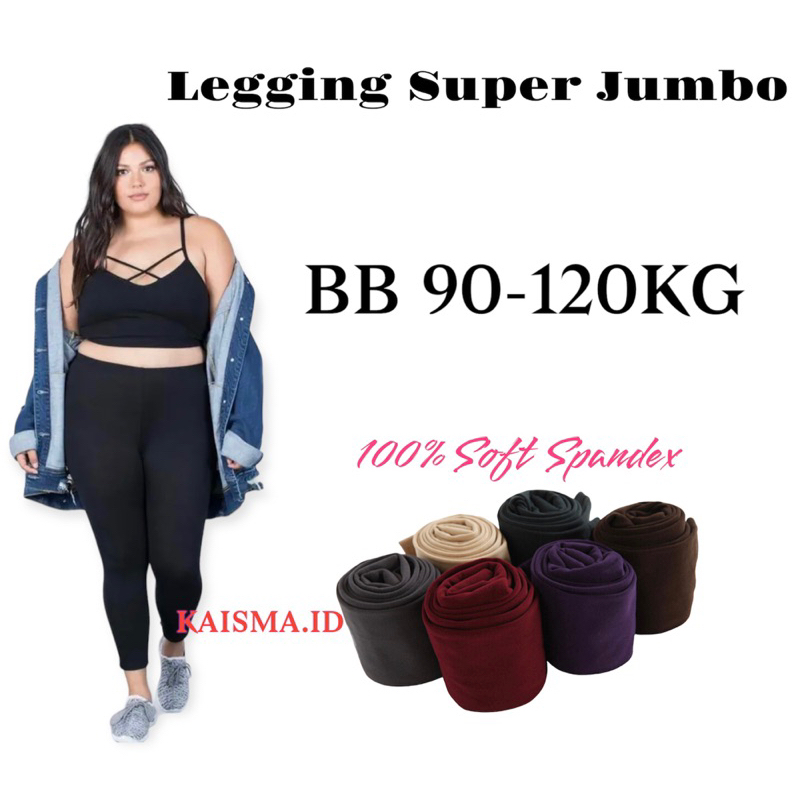 Legging Super Jumbo Wanita Polos Panjang XXXL 4XL BB 90 120KG / CELANA LEGGING PANJANG SUPER JUMBO B