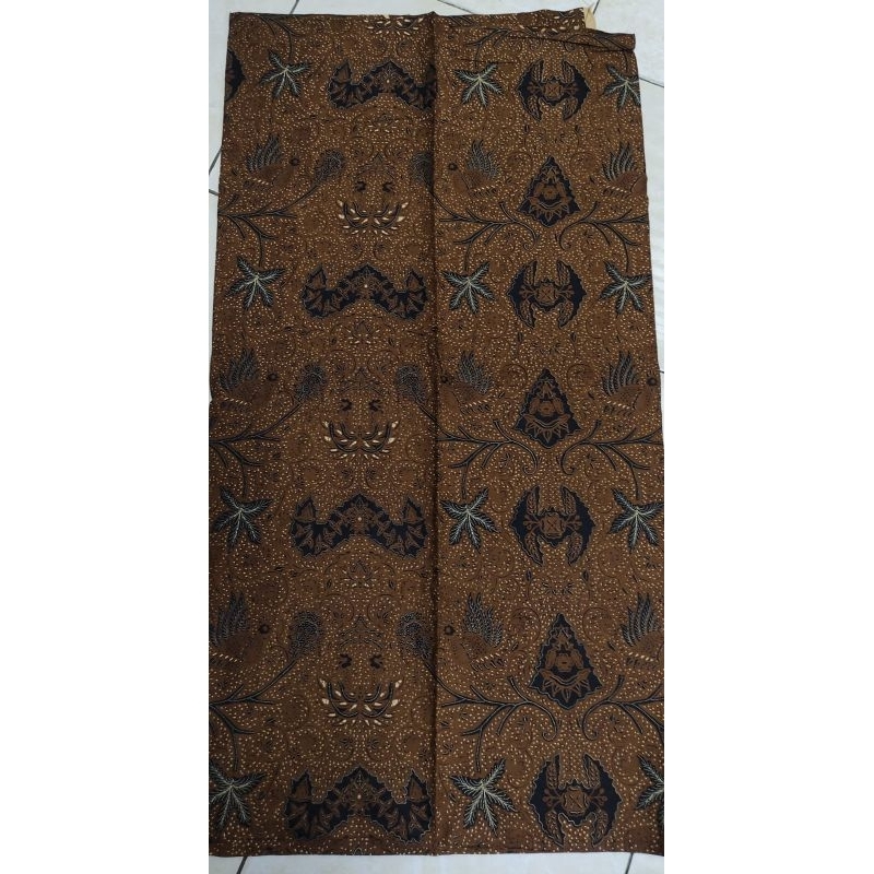 Kain Batik Solo Alusan Motif Wahyu Temurun Warna Coklat Jarik Panjang Serbaguna