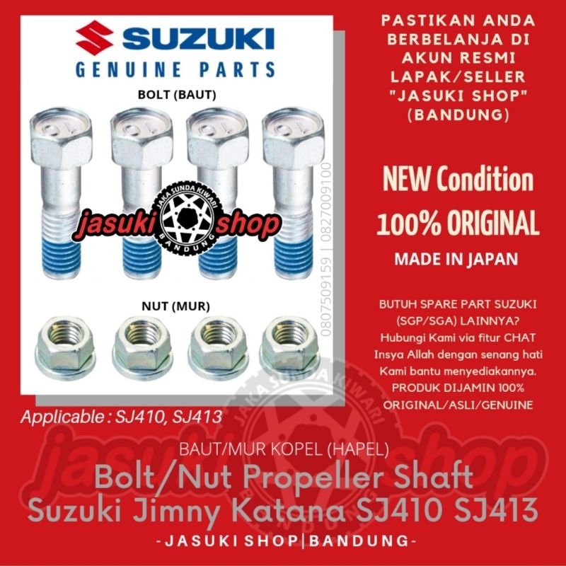 Bolt Nut Baut Mur Kopel Hapel Propeller Shaft Suzuki Jimny Katana Caribian Samurai SJ410 SJ413 Asli 