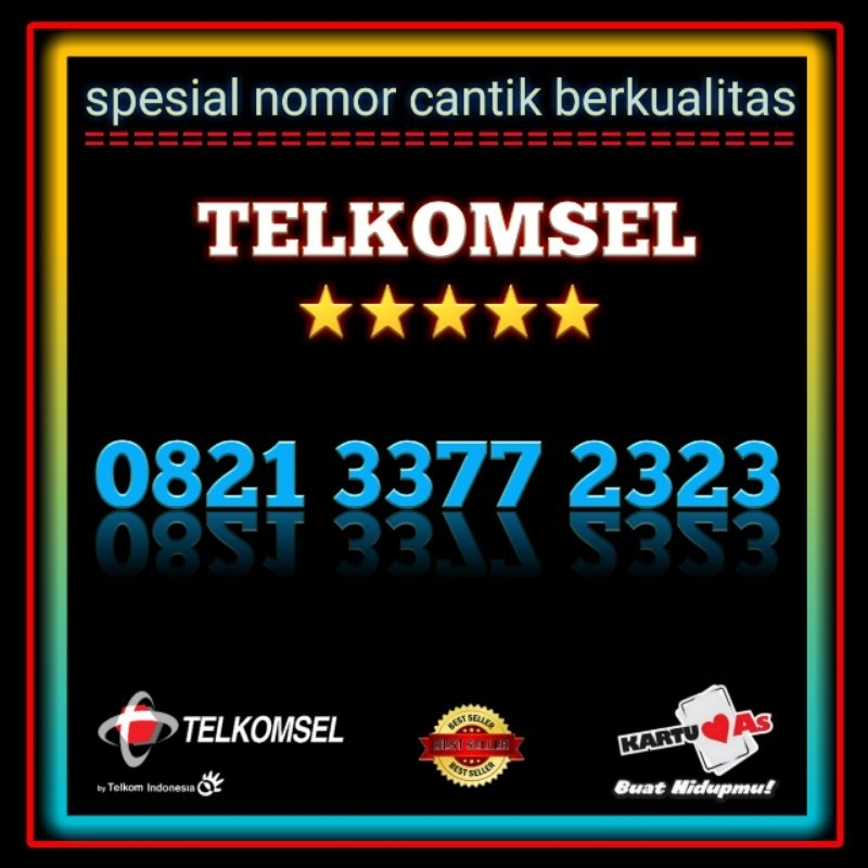 Nomor Cantik berkualitas simPATI varian angka minimalis spesial edition 3377 2323