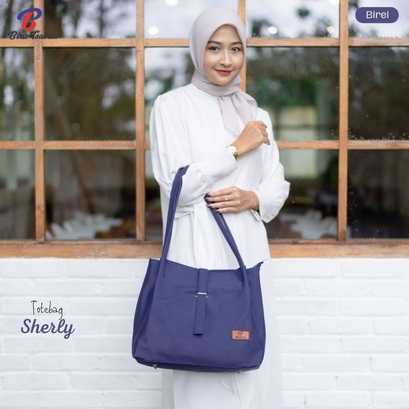 TOTEBAG SHERLY BY BIRU TSABITA BAHAN CHOCHOLY HALUS LEMBUT ANTI AIR PREMIUM TAS KERJA KULIAH NGAJAR NGANTOR