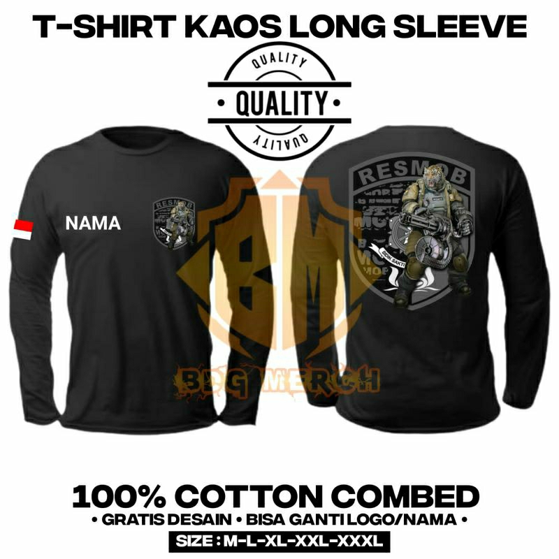 kaos RESMOB,kaos atasan resmob lengan panjang/Topi resmob/gratis nama