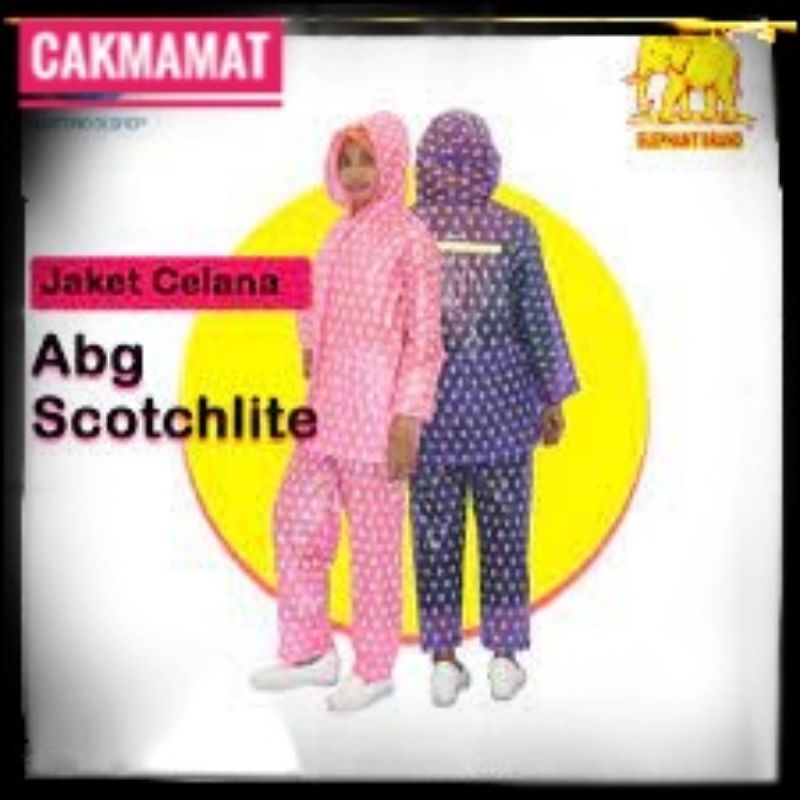 Jas Hujan ABG SCOTCHLITE Polkadot cap Gajah ( Elephant Brand )