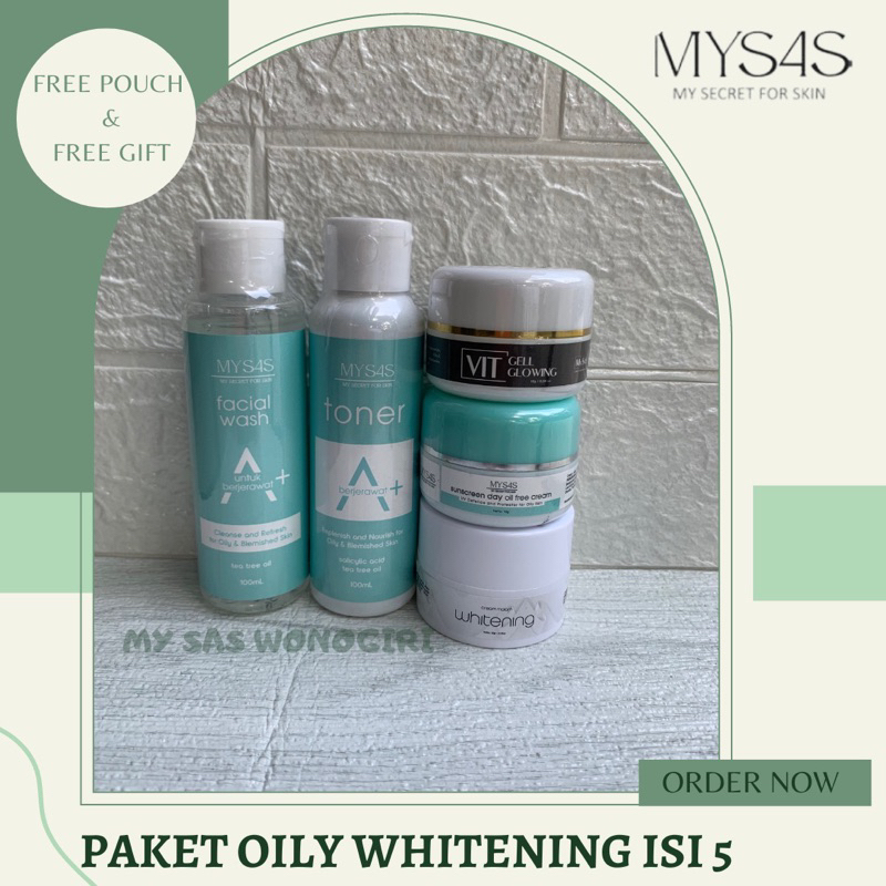 MY SAS PAKET OILY WHITENING ( kulit berminyak ) ISI 5 Free Pouch