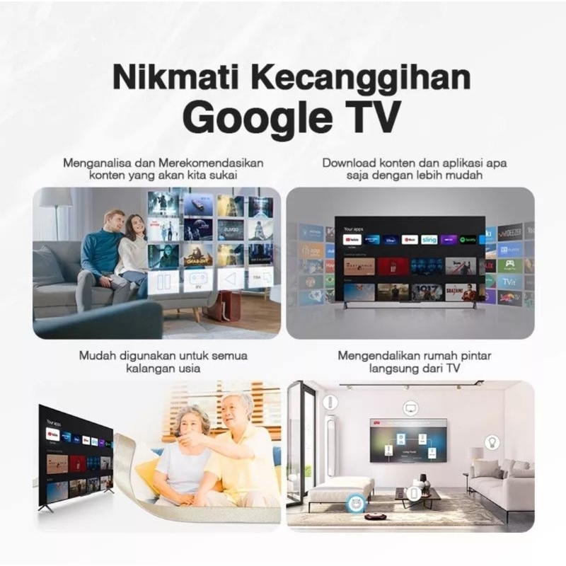 TCL 50A30 Smart TV 50 Inch Google TV 4K UHD Garansi Resmi