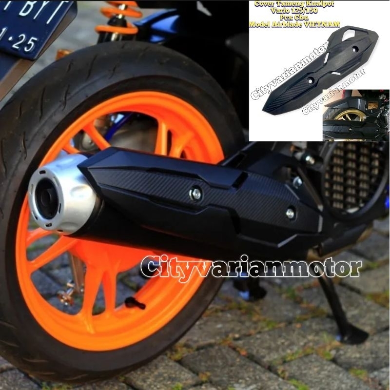 Tameng Knalpot Airblade carbon Vietnam Cover Tutup Tameng Knalpot Vario 125 Vario 150 Vario 160 Abs Pcx Lokal CBU Cover Tameng Knalpot AIRBLADE VIETNAM Carbon Vario