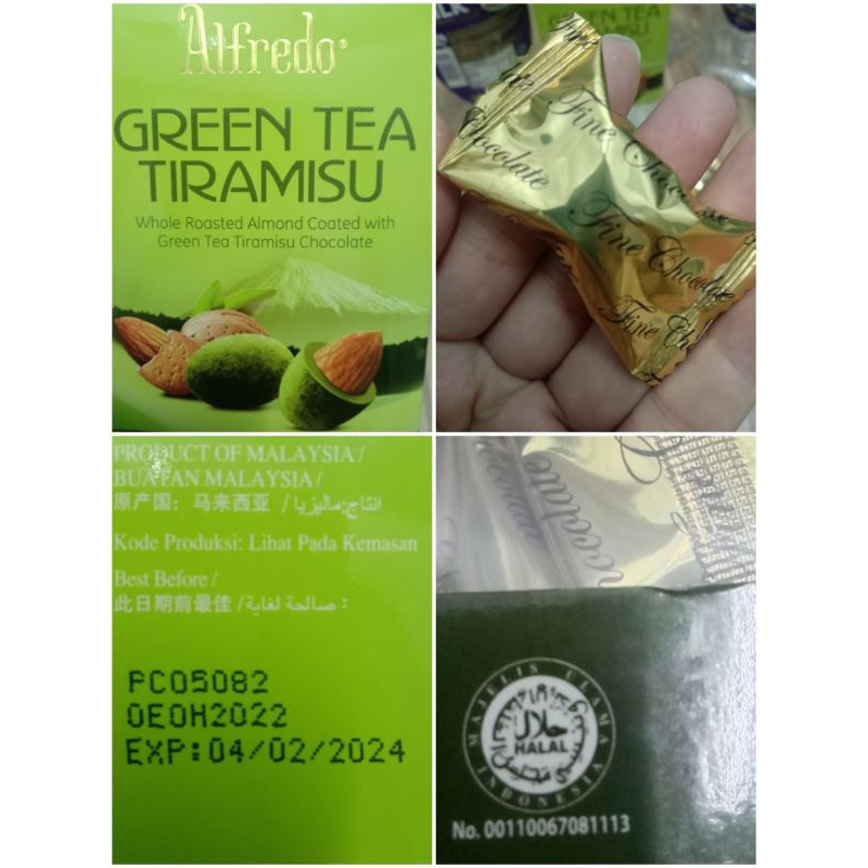 

Ecer~Alfredo Almond Green Tea Tiramisu Chocolate 6,2g/biji Product Malaysia