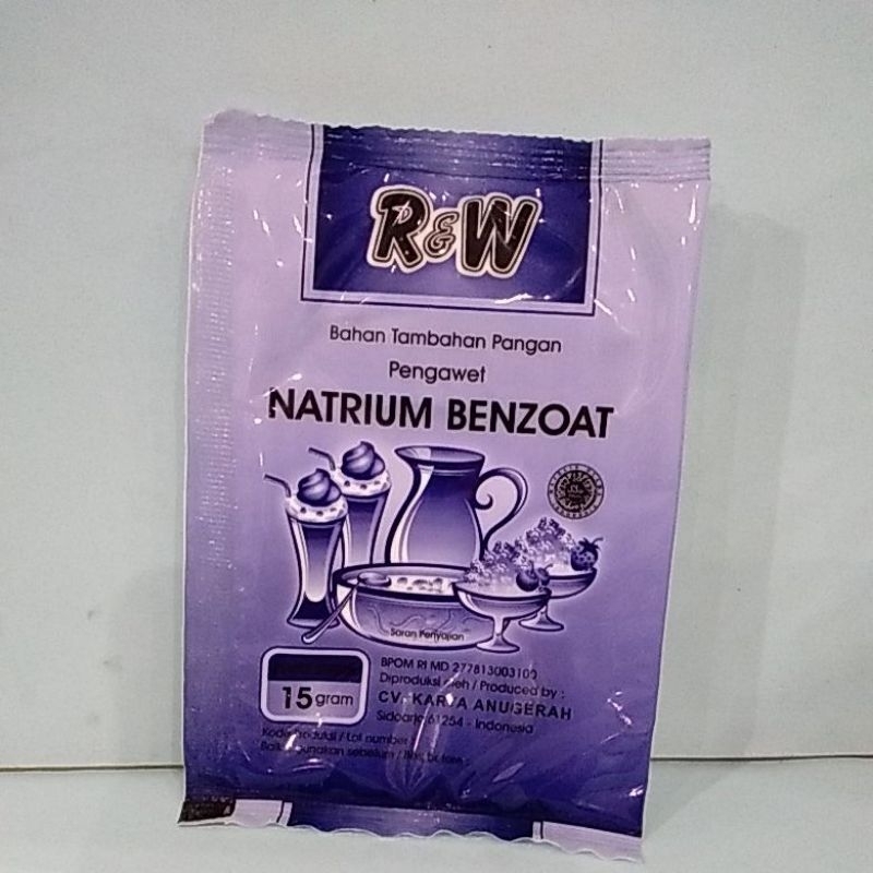 NATRIUM BENZOAT R&amp;W 15 GR BAHAN TAMBAHAN PANGAN PENGAWET