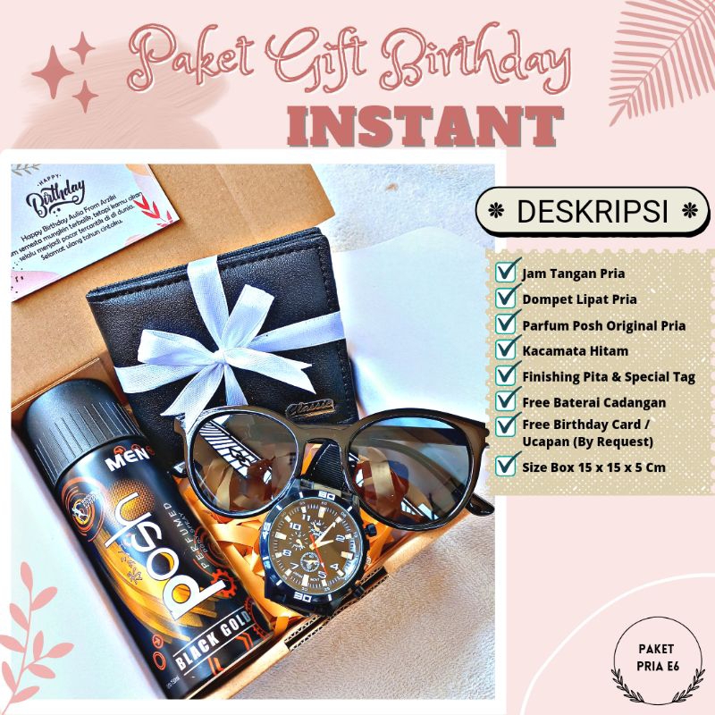 Hampers Giftbox Ulang Tahun Cowok Kado Jam Tangan Dompet Parfum