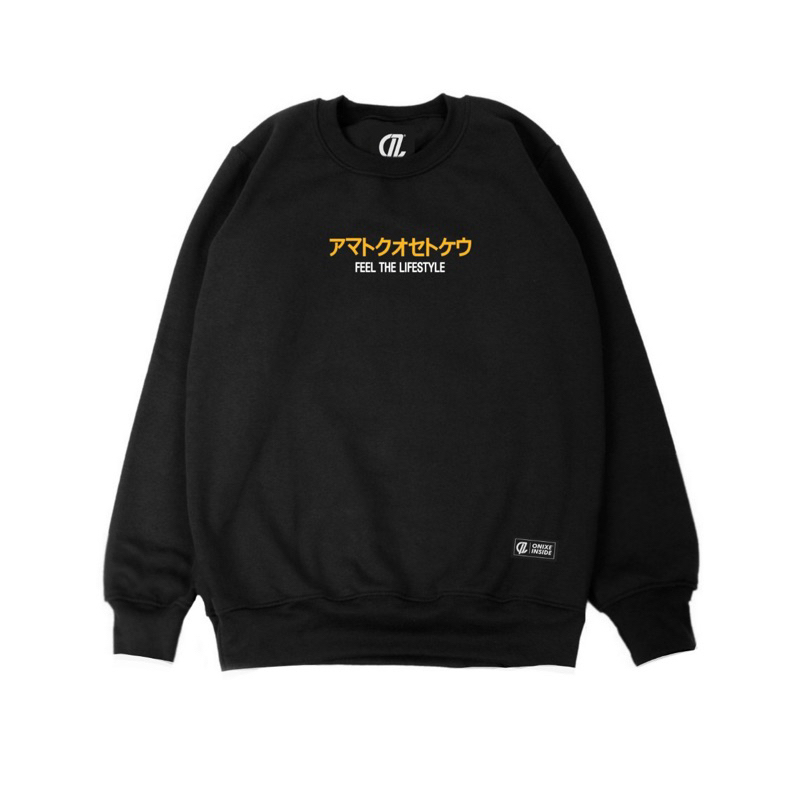 Sweater Crewneck Pria Distro Original Brand Amneesia Logo Bordir High Quality Premium