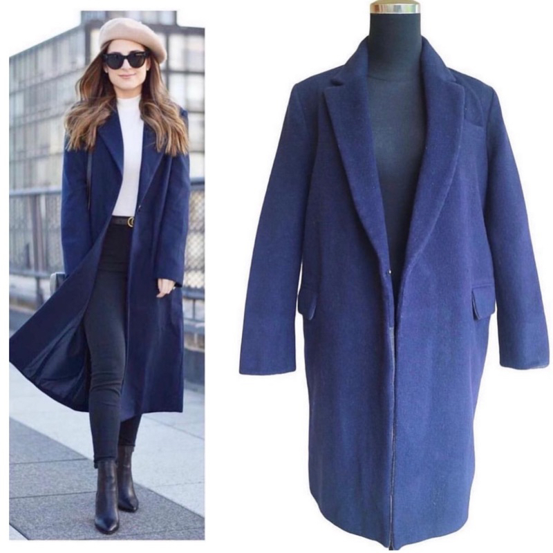 Women wool coat in navy