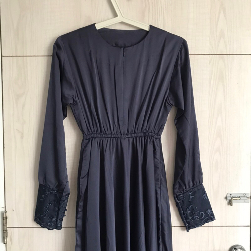 preloved gamis syar’i navy / dress biru dongker / gamis acara