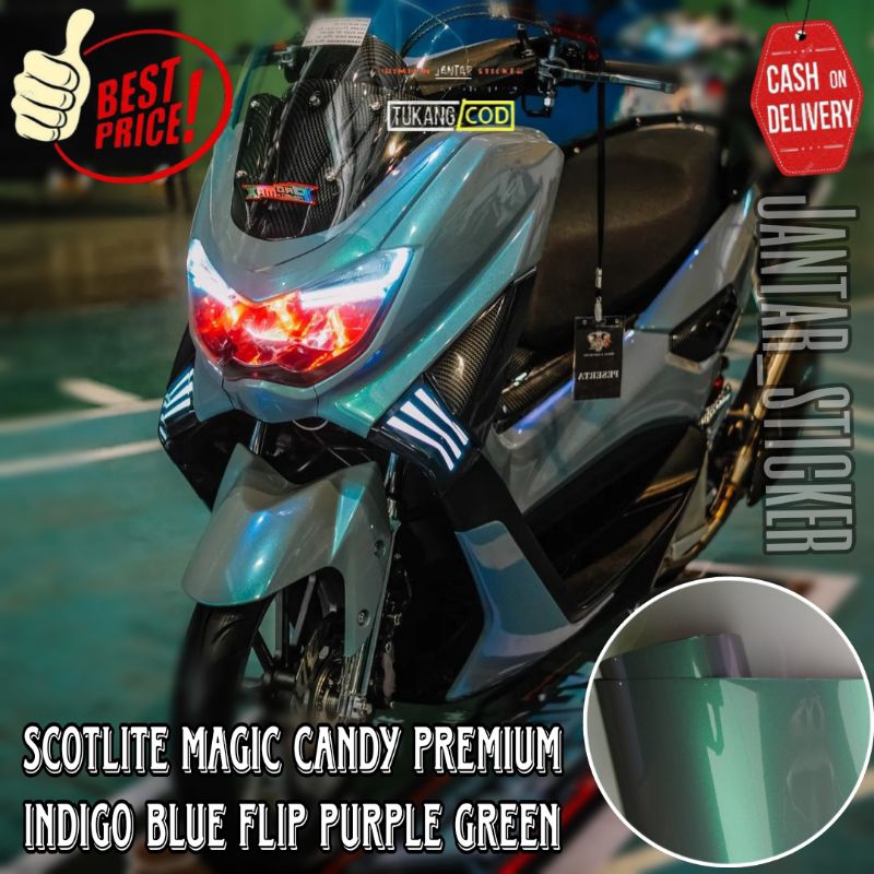 Sticker Scotlite Lembayung Indigo Blue Flip Purple Green Stiker Skotlet Motor Lembayung Skotlet Abu 