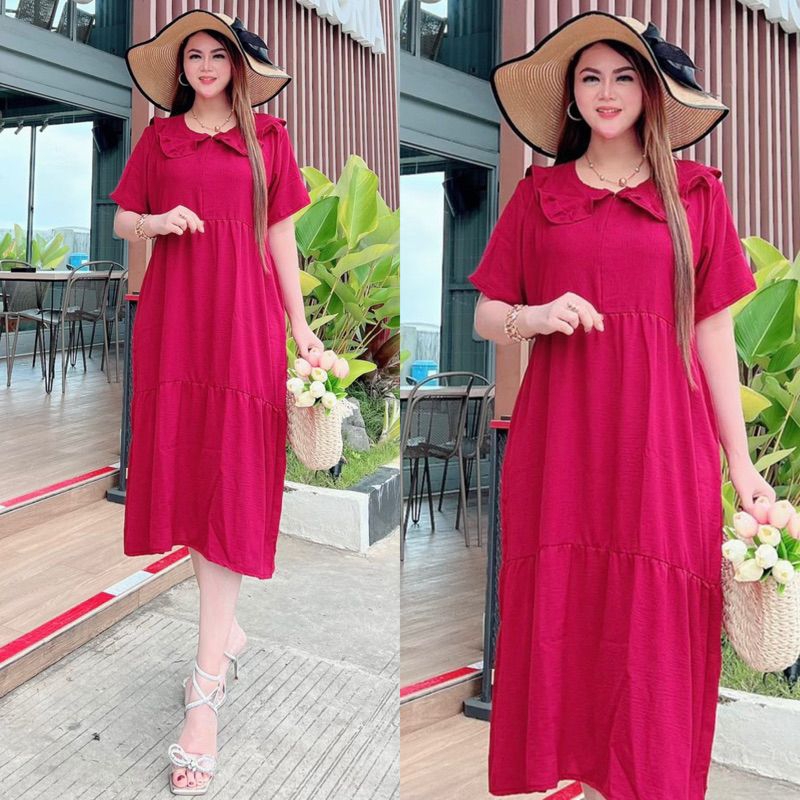 DASTER SASA CRINKLE AIRFLOW RESLETING DEPAN BUSUI BUMIL DRESS JUMBO