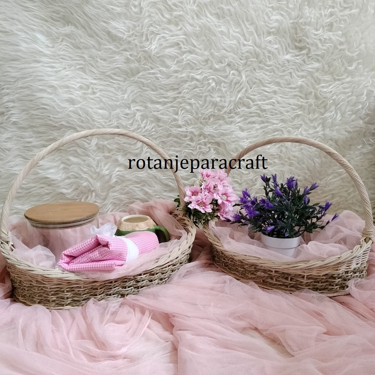 Set Keranjang Parcel Perahu Kalar/Keranjang Rotan/Parcel Rotan