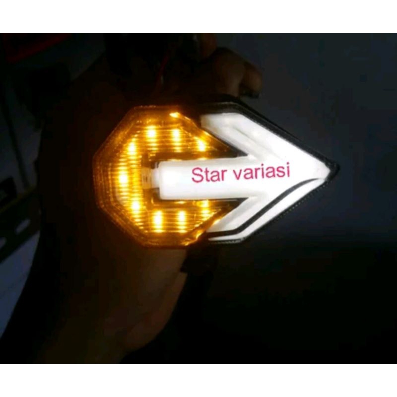 Sen Tempel Lampu Sein Tempel Fairing 2 Warna Model Panah Sein LED 2 In 1