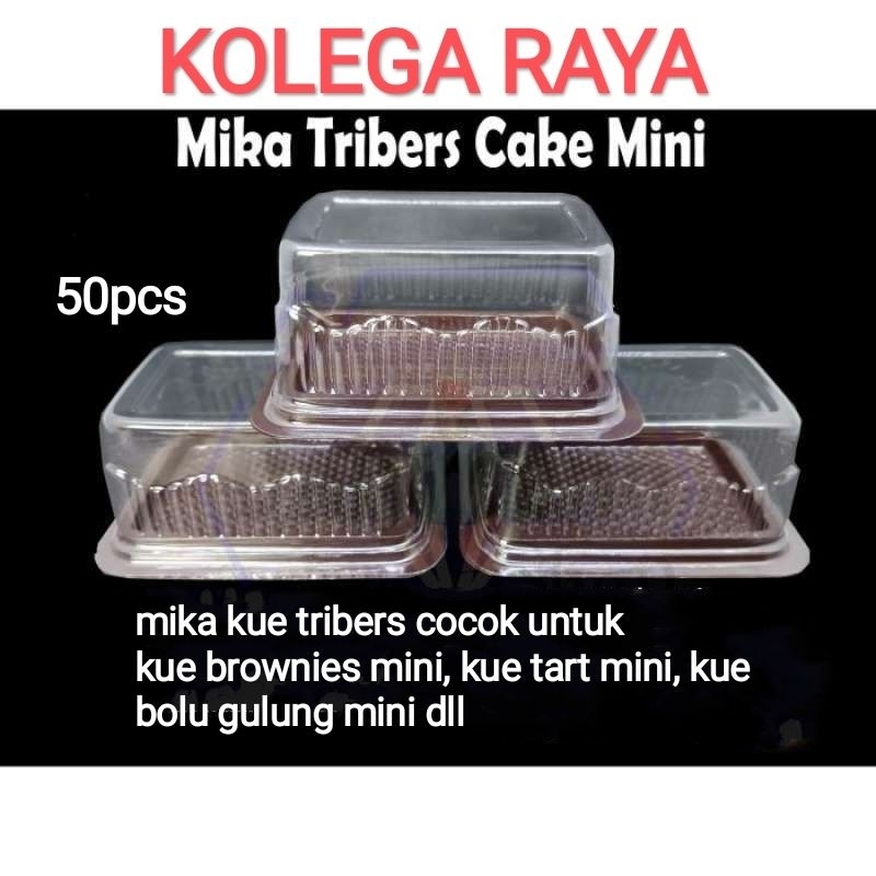 Mika kue mini tulang triber cake alas+tutup isi 50pcs