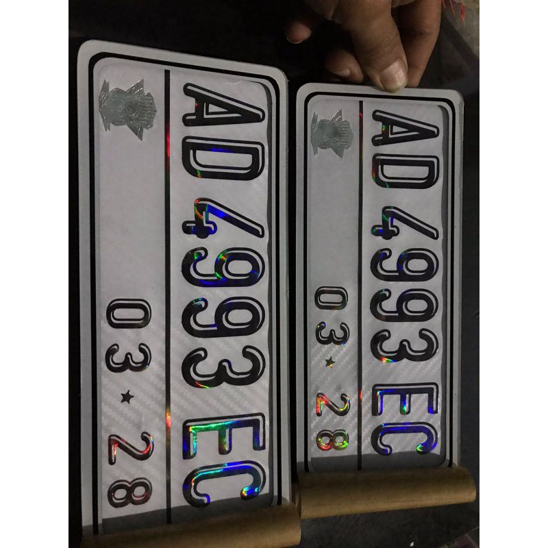 Plat Nomer Carbon putih (SEPASANG)